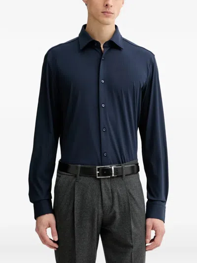 Hugo Boss Blue Polyamide Shirt