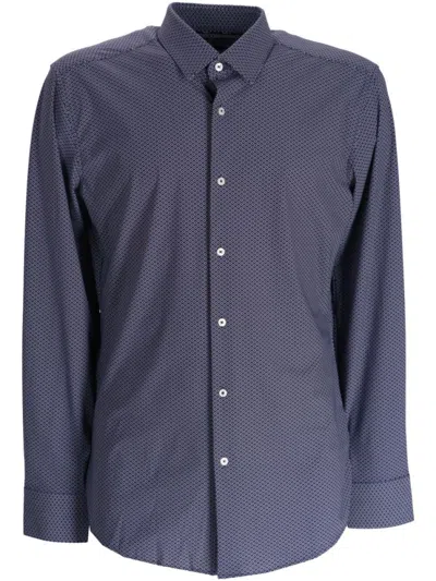 Hugo Boss Blue Printed Shirt