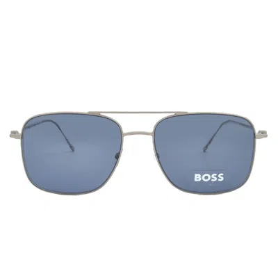 Hugo Boss Blue Rectangular Men's Sunglasses Boss 1310/s R81 58 In Gray