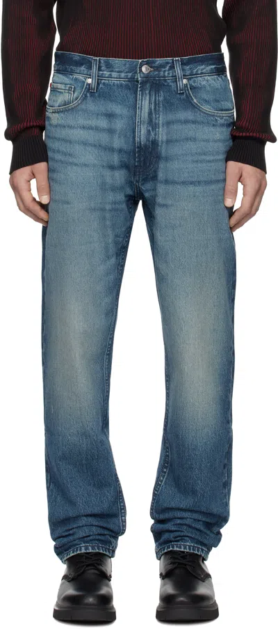 Hugo Boss Blue Regular-fit Jeans In 435-bright Blue