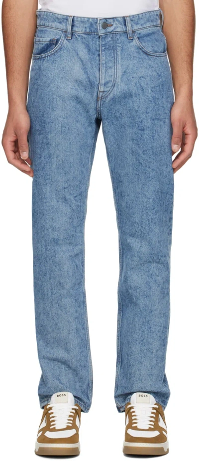 Hugo Boss Blue Relaxed-fit Jeans In 449-turquoise/aqua