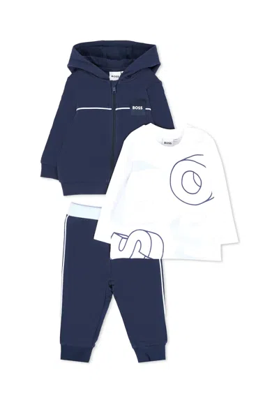 Hugo Boss Blue Set For Baby Boy With Logo