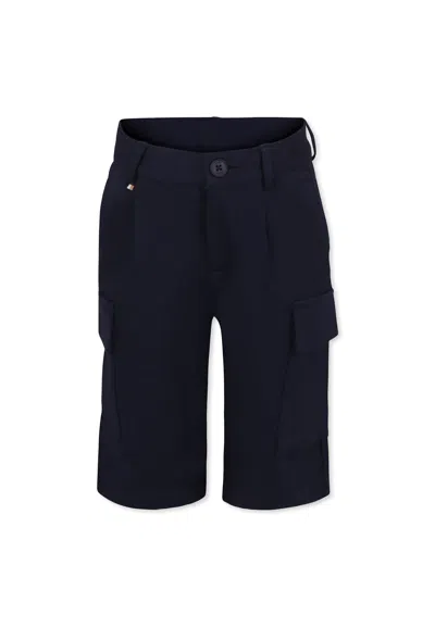 Hugo Boss Kids' Blue Shorts For Boy With Logo