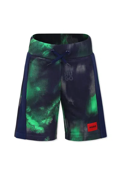 Hugo Boss Kids' Blue Shorts For Boy With Logo