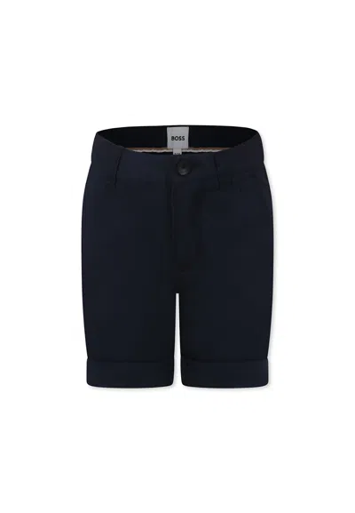 Hugo Boss Kids' Blue Shorts For Boy With Logo