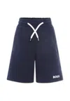 Hugo Boss Blue Shorts For Boy With Logo In Blue