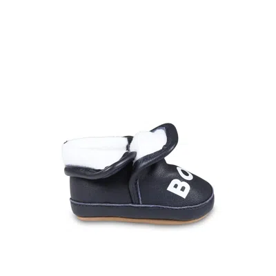 Hugo Boss Kids' Blue Slippers For Baby Boy With Logo