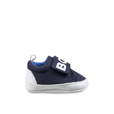 Hugo Boss Kids' Blue Sneakers For Baby Boy With Logo