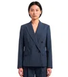 Hugo Boss Blue Solid Peaked Lapel Blazer In Blue