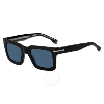 Hugo Boss Blue Square Men's Sunglasses Boss 1501/s 0ina/ku 51 In Black