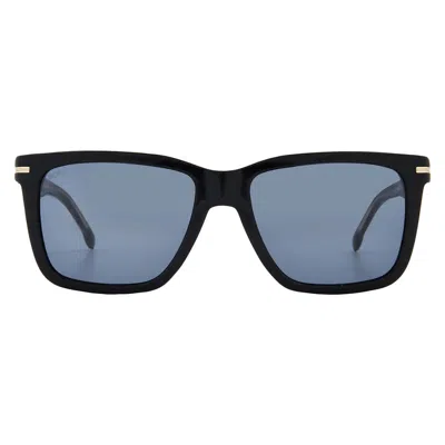 Hugo Boss Blue Square Men's Sunglasses Boss 1598/s 0807/ku 55 In Black