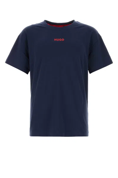 Hugo Boss Blue Stretch Cotton T-shirt In Darkblue