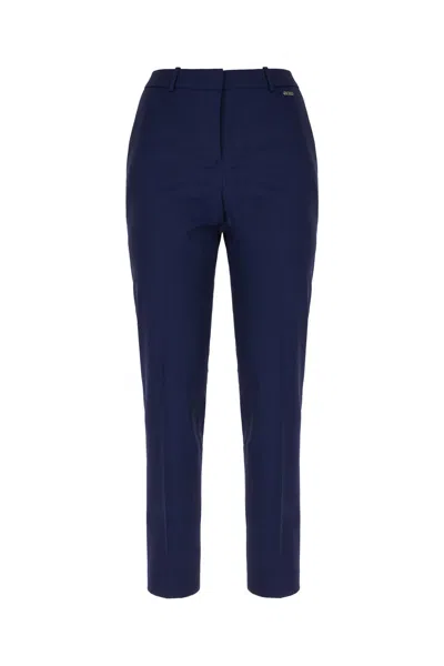 Hugo Boss Blue Stretch Wool Pants In 966