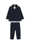 Hugo Boss Blue Suit For Baby Boy In Blue