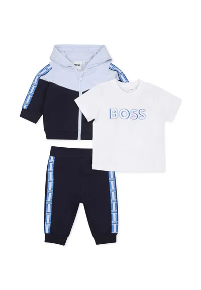 Hugo Boss Blue Suit For Baby Boy With Logo