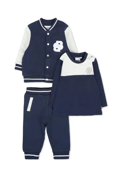 HUGO BOSS BLUE SUIT FOR BABY BOY WITH LOGO