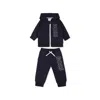 Hugo Boss Blue Suit For Baby Boy With Logo In Black