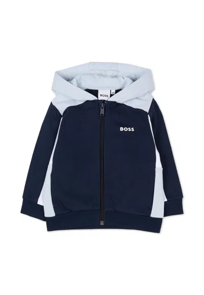 Hugo Boss Blue Sweatshirt For Baby Boy With Logo