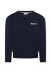Hugo Boss Blue Sweatshirt For Boy With Logo In Blue