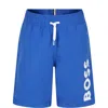 Hugo Boss Blue Swim Shorts For Boy With Logo In Blue
