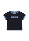 Hugo Boss Blue T-shirt For Baby Boy With Logo In Blue