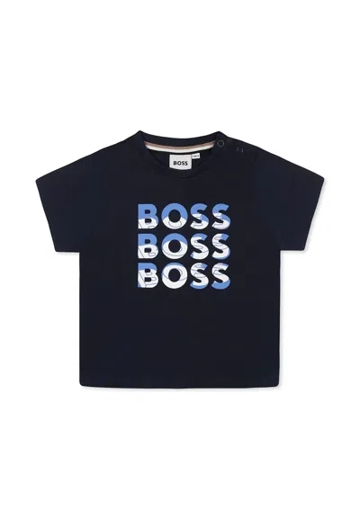 Hugo Boss Blue T-shirt For Baby Boy With Logo