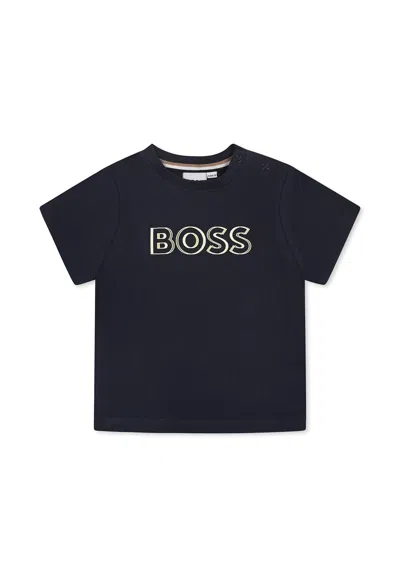 Hugo Boss Blue T-shirt For Baby Boy With Logo