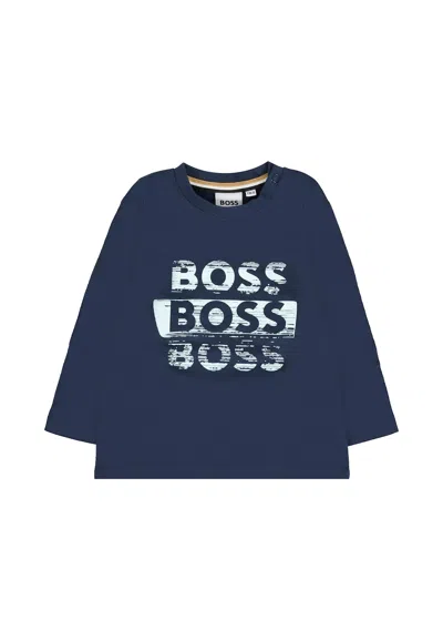 Hugo Boss Blue T-shirt For Baby Boy With Logo