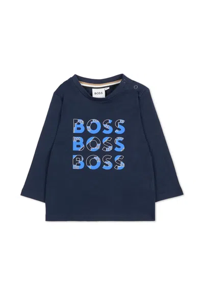 Hugo Boss Blue T-shirt For Baby Boy With Logo