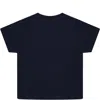 Hugo Boss Blue T-shirt For Baby Boy With White Logo In Blue