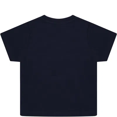 Hugo Boss Blue T-shirt For Baby Boy With White Logo