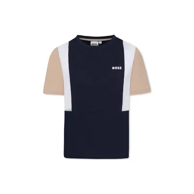 Hugo Boss Kids' Blue T-shirt For Boy With Logo