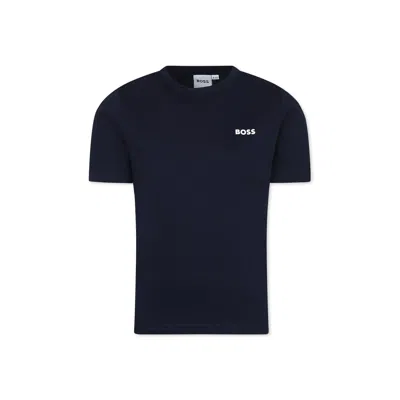 Hugo Boss Kids' Blue T-shirt For Boy With Logo