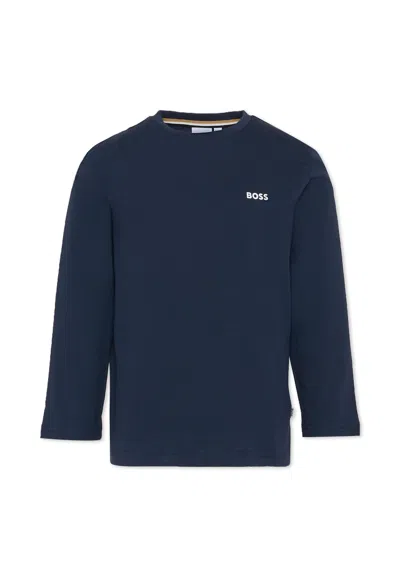 Hugo Boss Kids' Blue T-shirt For Boy With Logo
