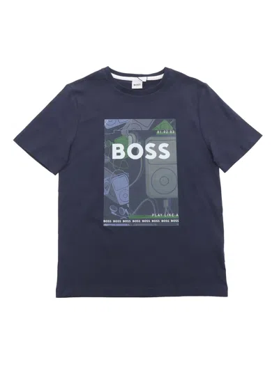 Hugo Boss Kids' Blue T-shirt With Pattern