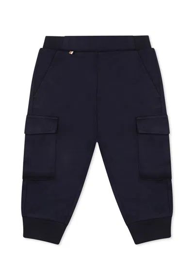 Hugo Boss Blue Trousers For Baby Boy With Logo