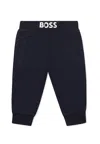 Hugo Boss Blue Trousers For Baby Boy With Logo In Blue