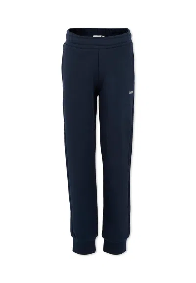 Hugo Boss Kids' Blue Trousers For Boy With Logo