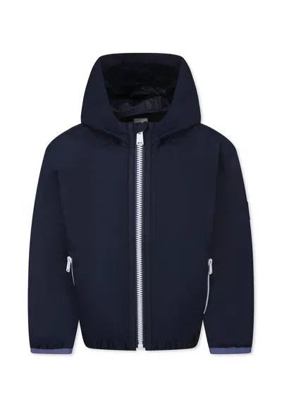 Hugo Boss Kids' Blue Windbreaker Jacket For Boy With Logo