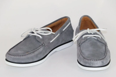 Pre-owned Hugo Boss Boat Shoes, Mod. Bannie_derb_sd, Size 44 / Us 11, Medium Grey In Gray
