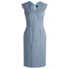 Hugo Boss Bodycon Business Dress In Checked Wool In Multi