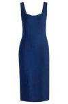 Hugo Boss Bodycon Midi Dress In Stretch Fabric In Light Blue