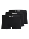 Hugo Boss Three-pack Of Stretch-cotton Trunks With Logo Waistbands