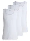Hugo Boss Three-pack Of Cotton Tank Tops With Embroidered Logos