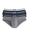Hugo Boss Bold Hip Briefs, Pack Of 3 In Black/navy