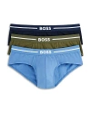 Hugo Boss Bold Hip Briefs, Pack Of 3 In Navy/blue/green