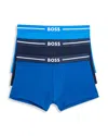 Hugo Boss Bold Trunks, Pack Of 3 In Blue