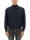 Hugo Boss Boss Men Bomber Jacket With Removable Lining In Blue