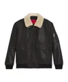 Hugo Boss Bomber Leather Jacket In Black