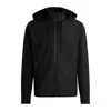Hugo Boss Bonded-fleece Zip-up Hoodie With Logo Detail In Black